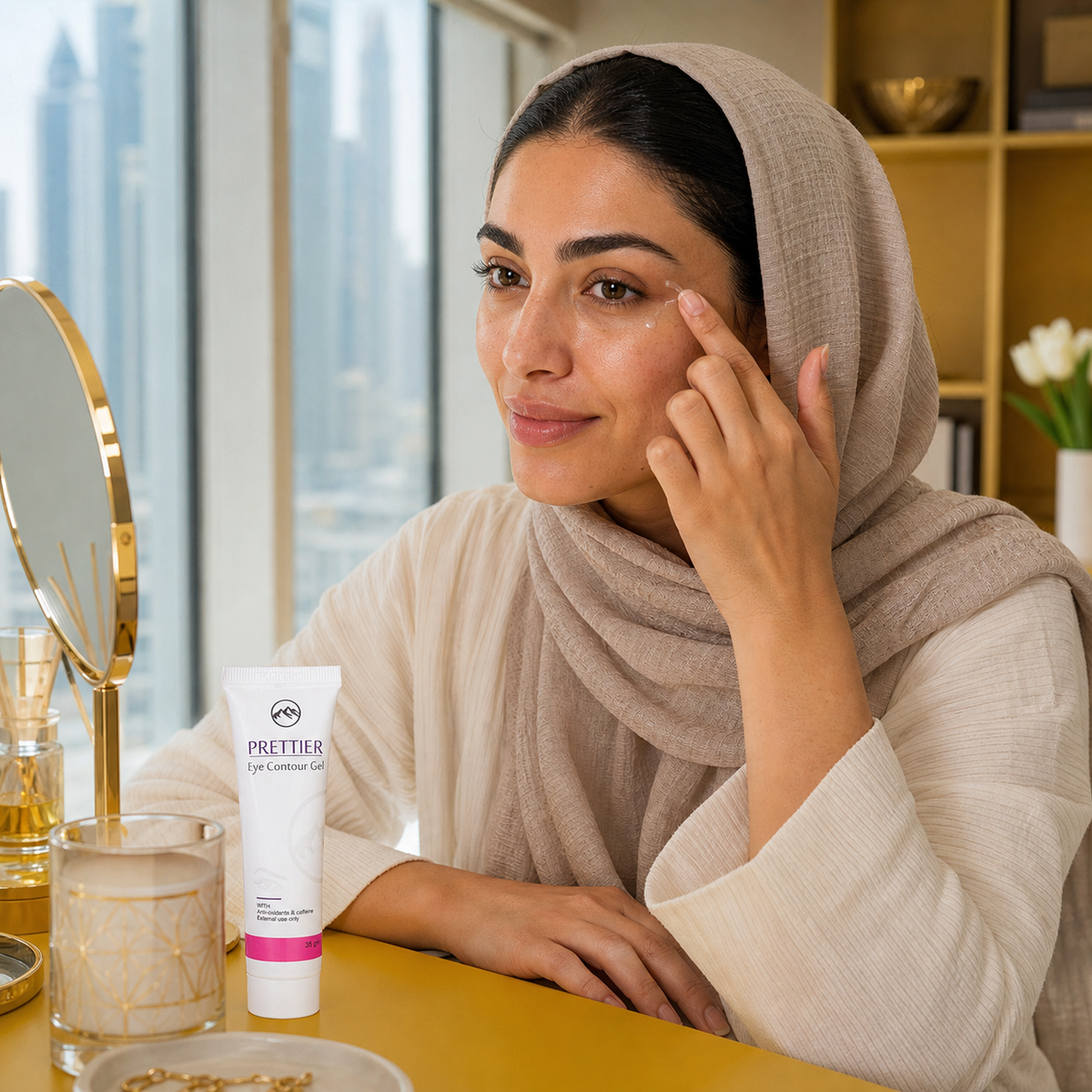 روتين عميلة في الإمارات مع جل Prettier لمحيط العين
