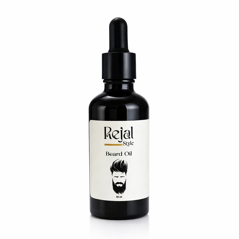 Rejal Style Beard Oil 50 مل على خلفية بيضاء